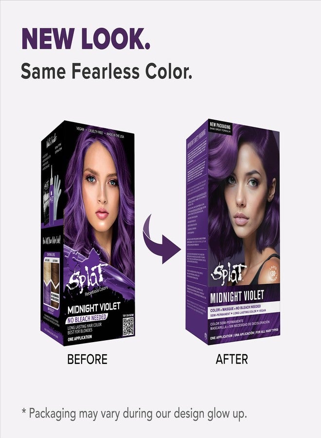 Splat Hair Splat Rebellious Colors 30 Wash No Bleach Needed Hair Color Kit, Midnight Violet, 6 Oz - Image 3